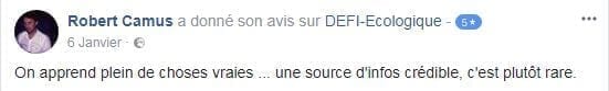 Avis d'un lecteur sur facebook