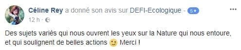 Avis d'un lecteur sur facebook